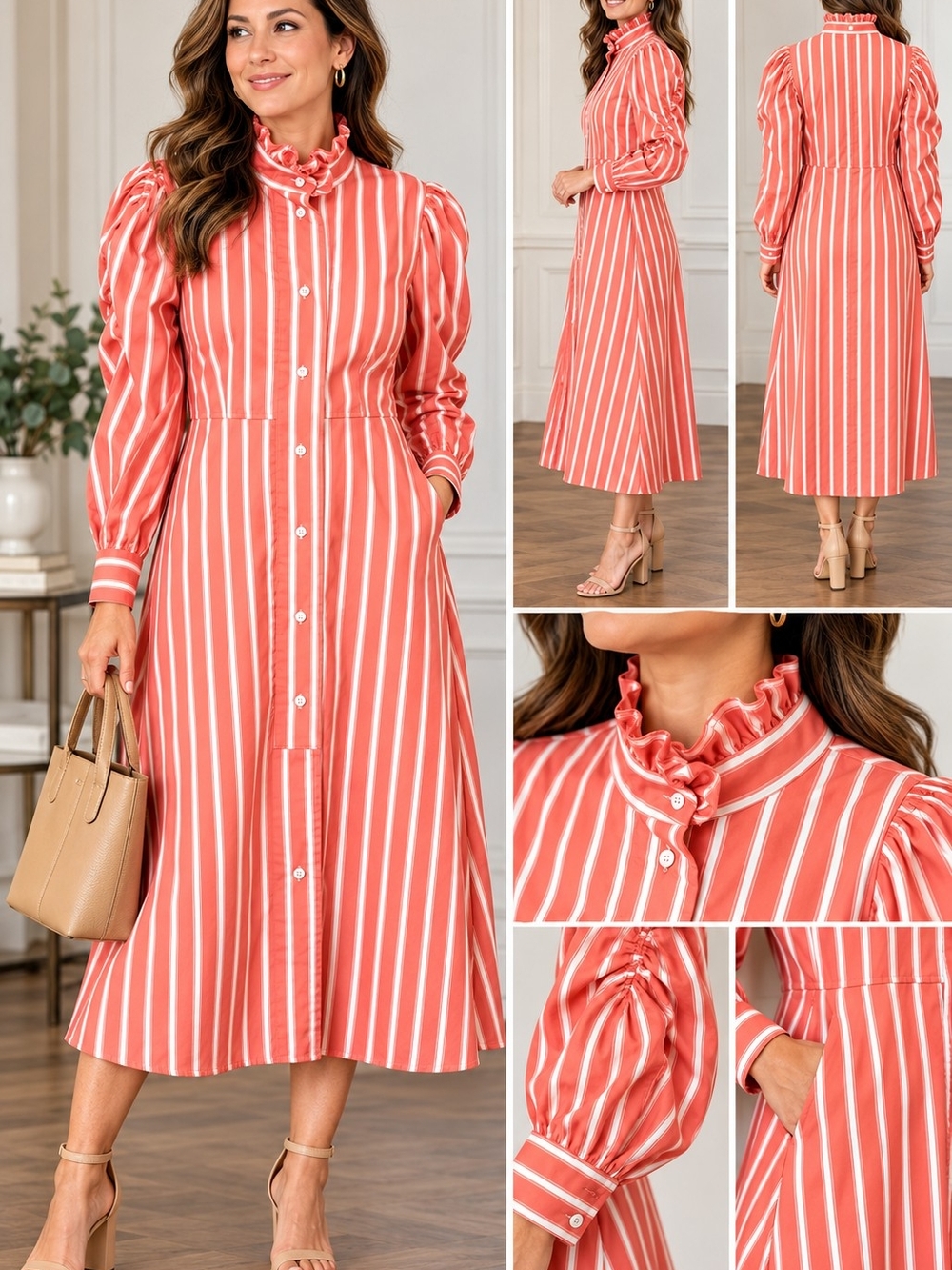 Thierry Colson Venetia Midi Striped Dress